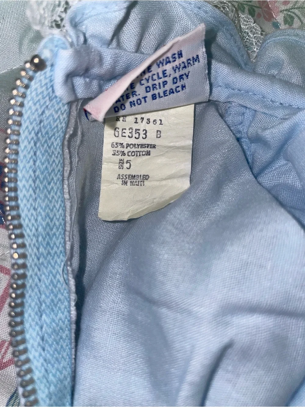 Light Blue Smocked Baby Dress with Floral Embroidery